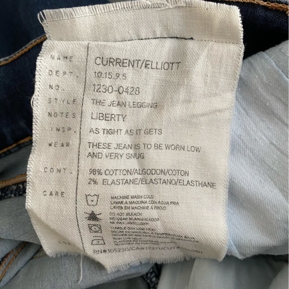 Current/Elliott Jean Legging Dark Wash Size 27 or 0 - Picture 5 of 6
